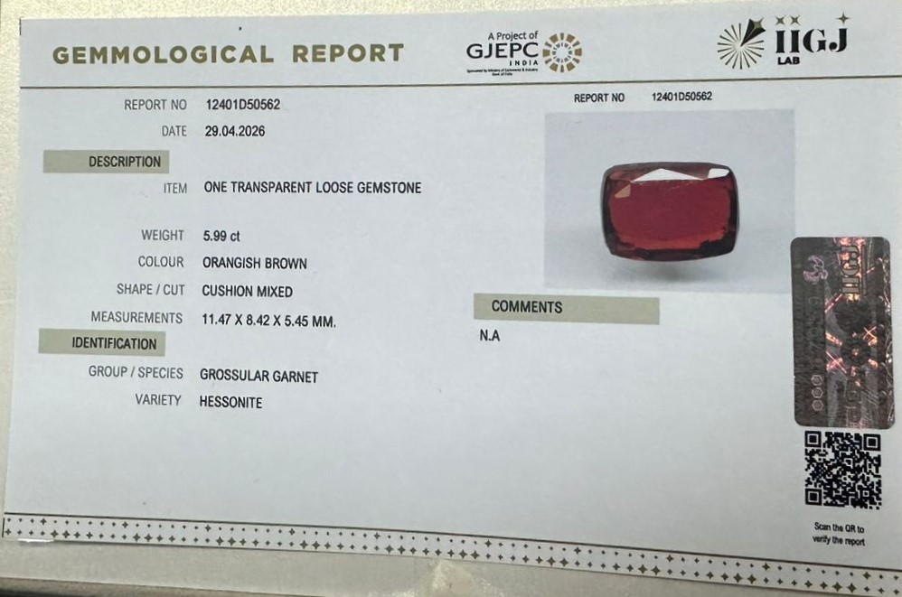 GMDG7466 2 HESSONITE GOMED 5.99 Ct.