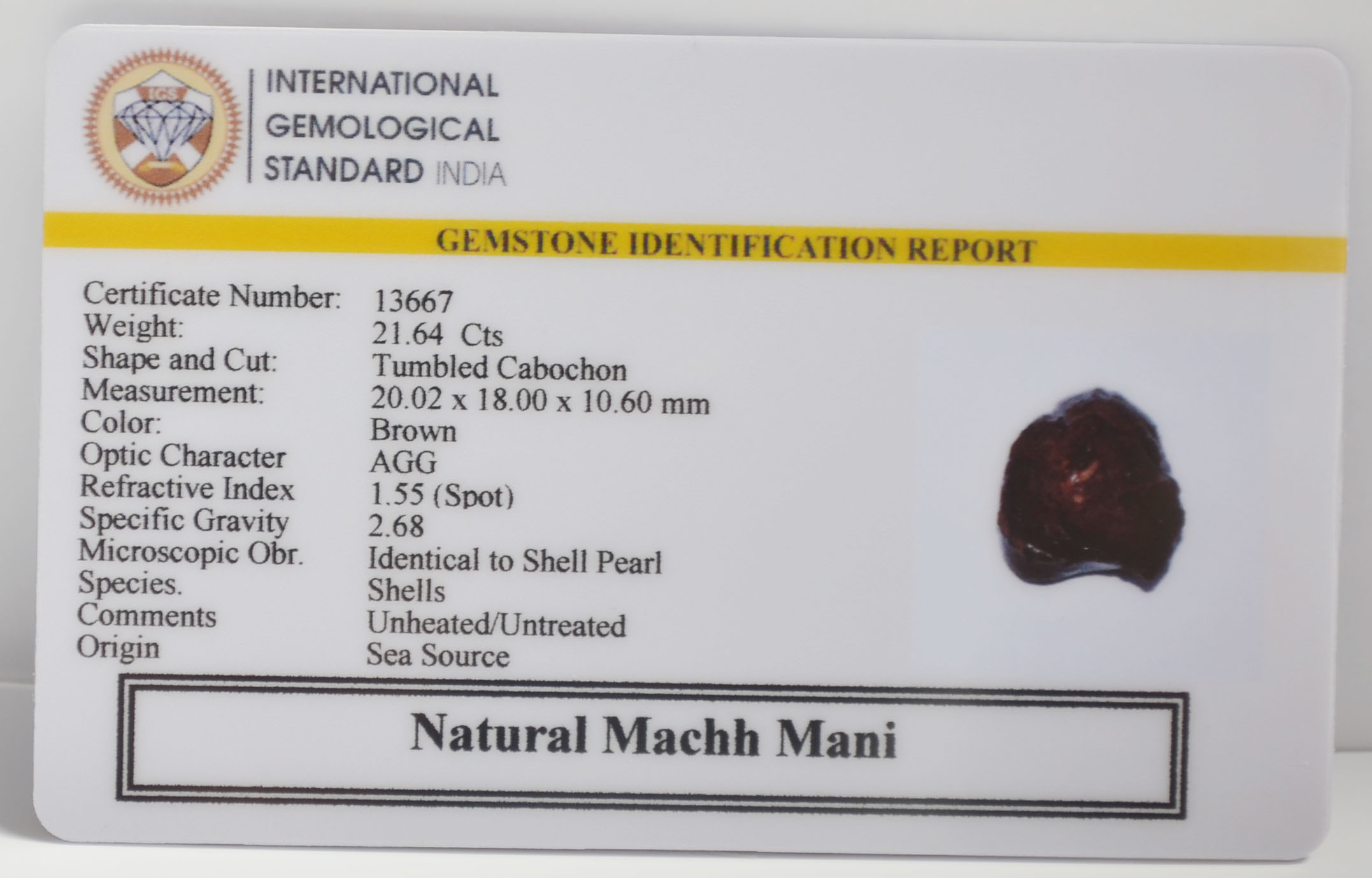 MACHHG250 2 MACHH MANI 21.64 Ct.