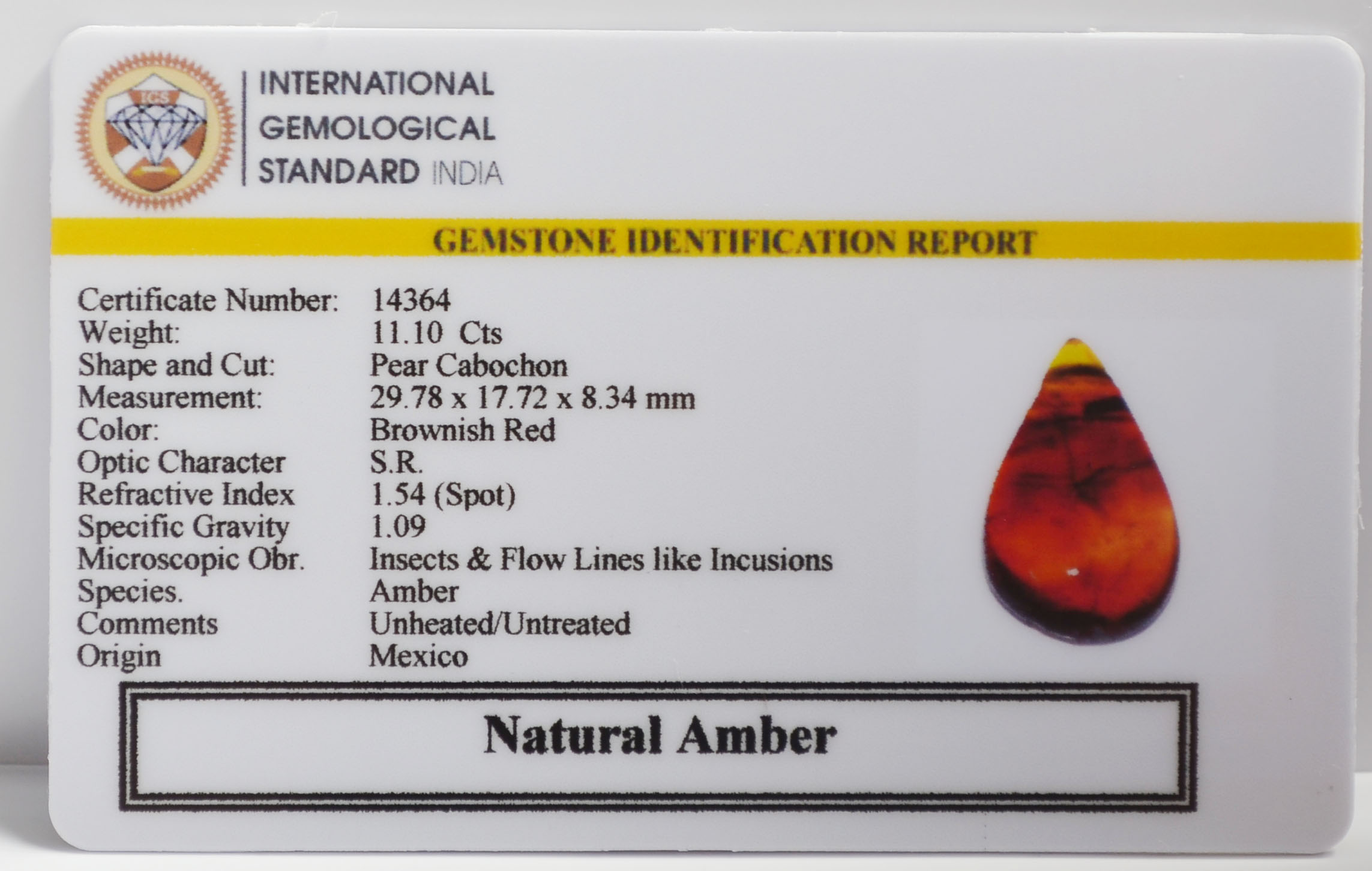 AMBER 11.1 Ct. 3 NA45 2 AMBER 11.1 Ct.
