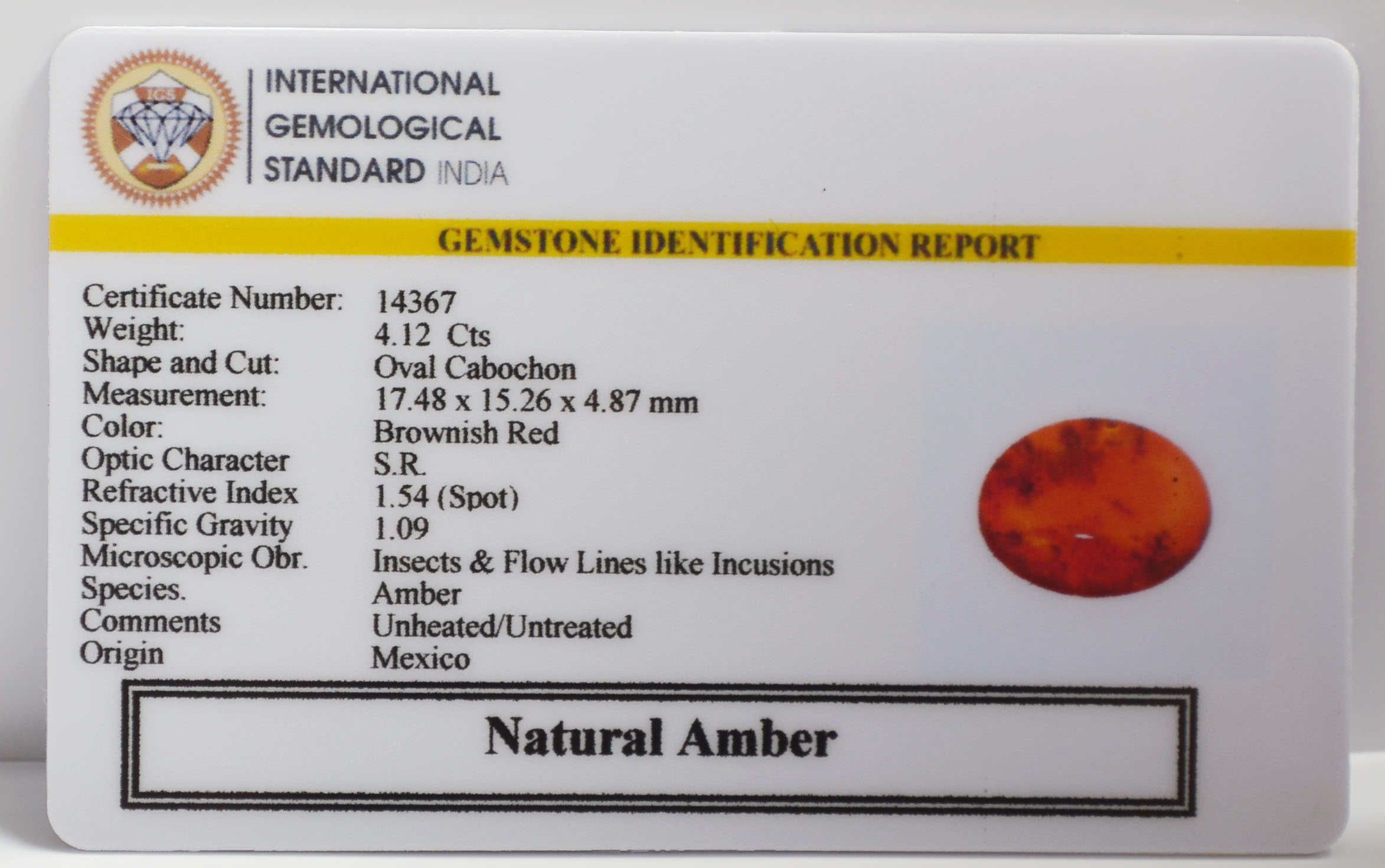 AMBER 4.12 Ct. 3 NA50 2 AMBER 4.12 Ct.
