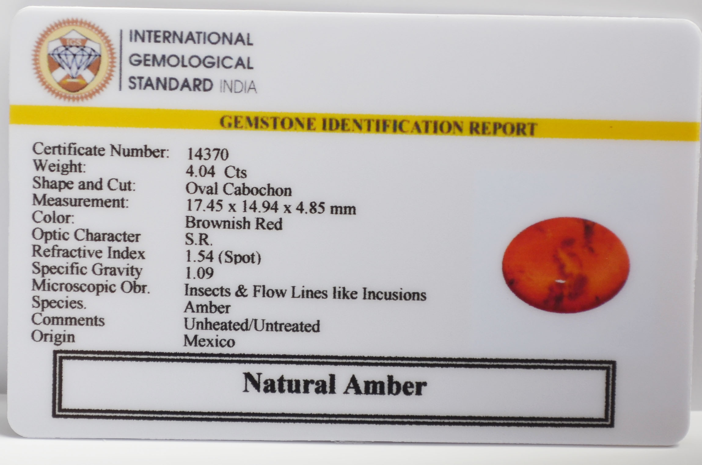 AMBER 4.04 Ct. 3 NA59 2 AMBER 4.04 Ct.