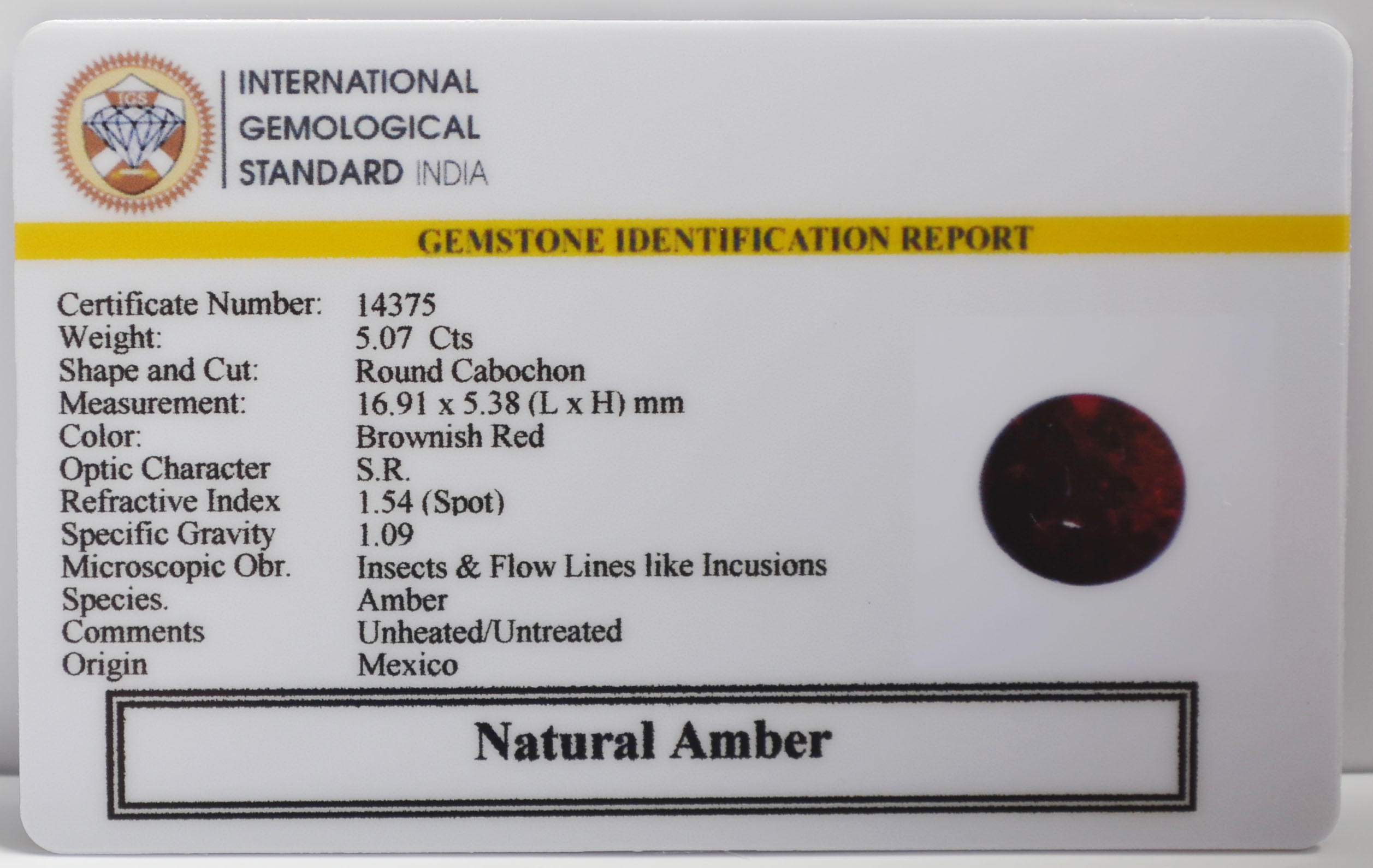NA70 2 AMBER 5.07 Ct.