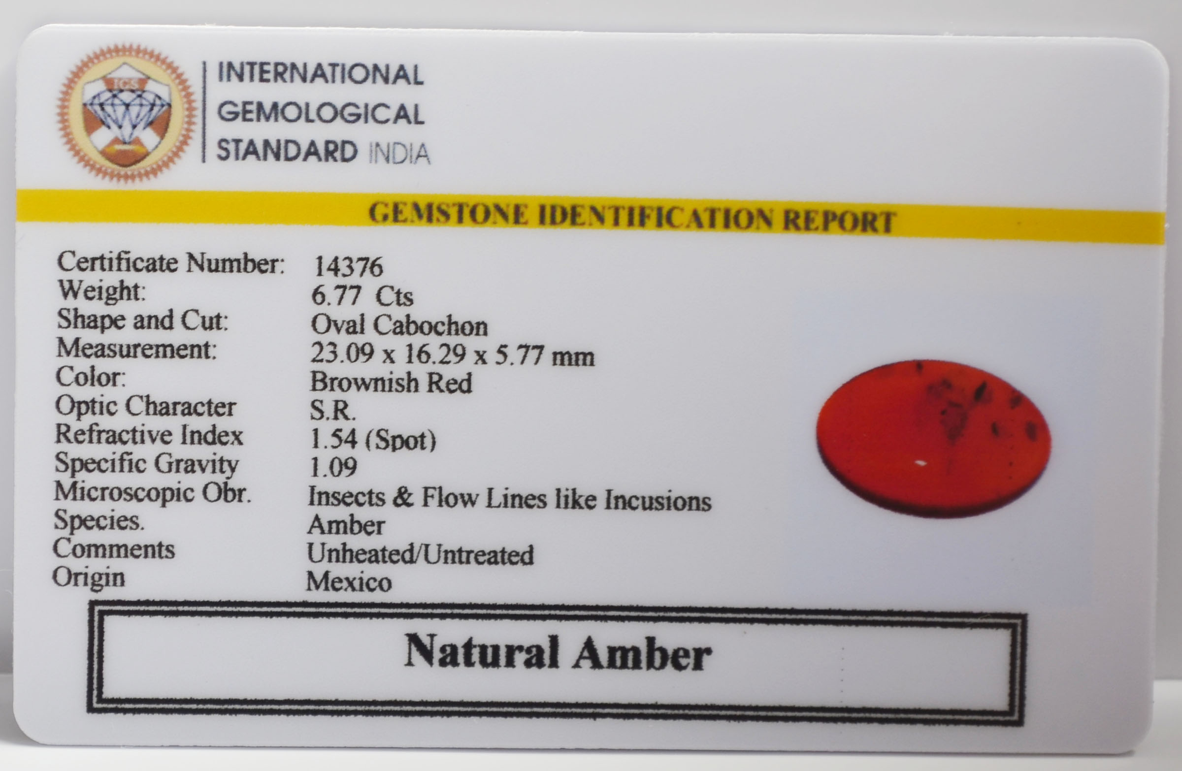 NA71 2 AMBER 6.77 Ct.