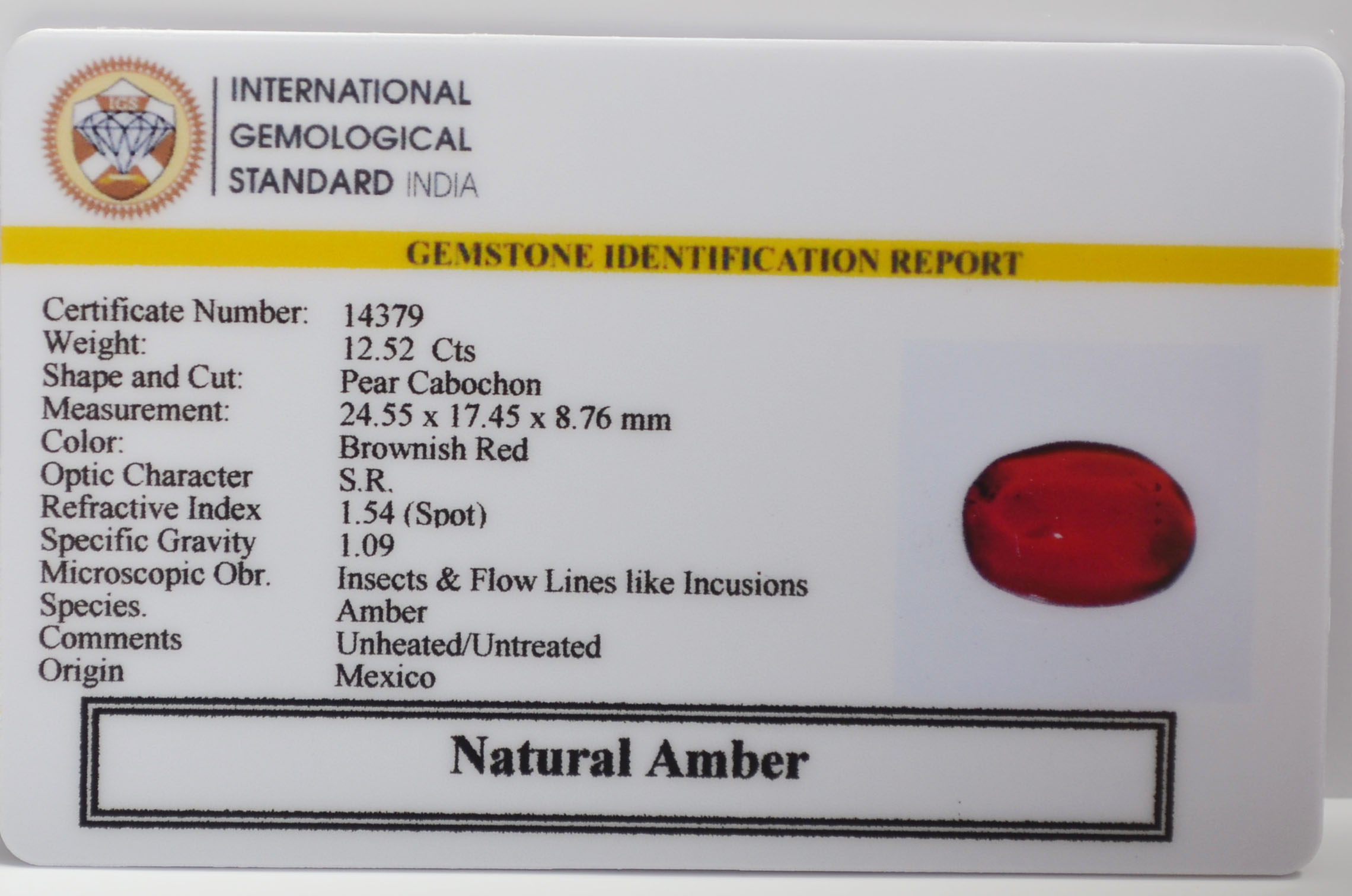 NA74 2 AMBER 12.52 Ct.