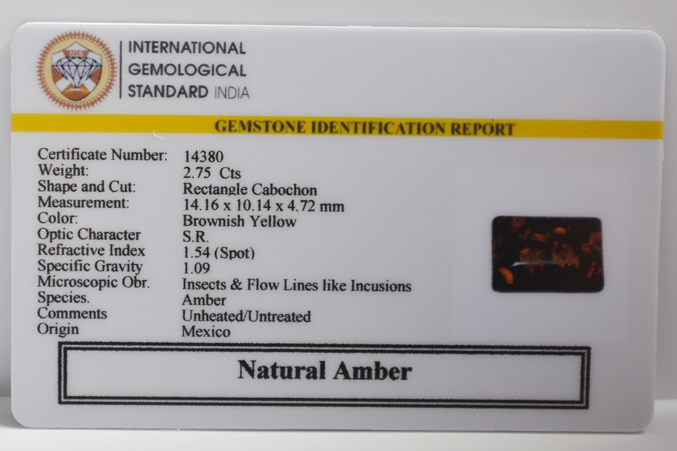 NA78 2 AMBER 2.75 Ct.