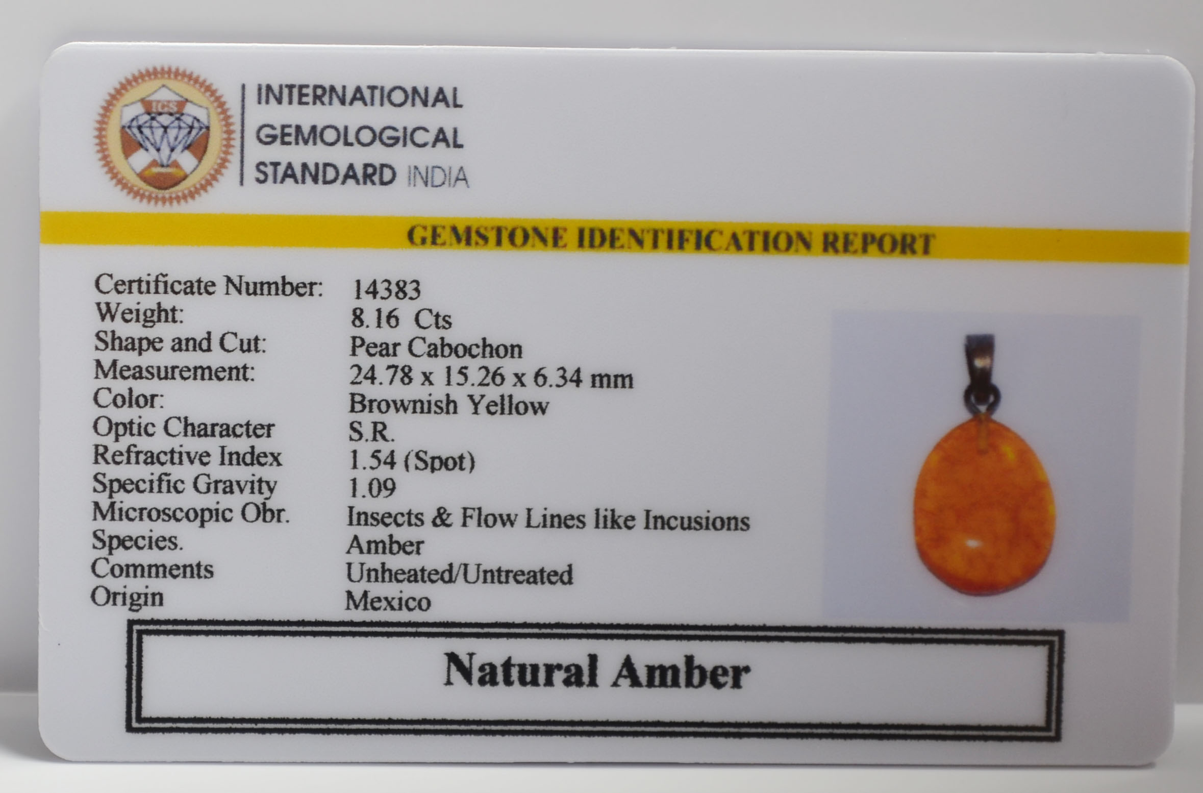 NA87 2 AMBER 8.16 Ct.