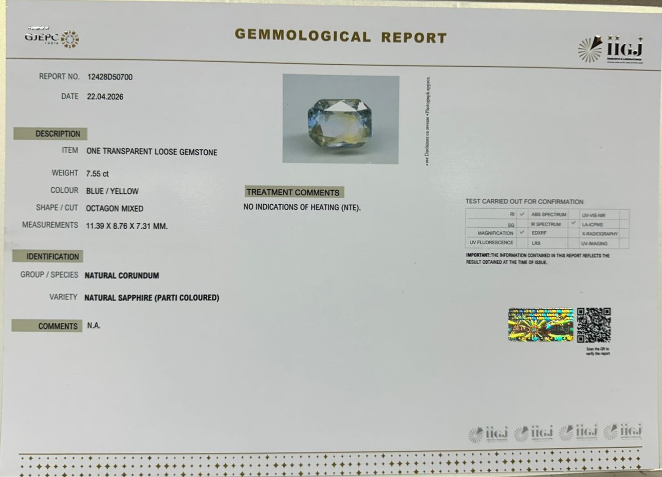 NSP41922 2 NATURAL SAPPHIRE 7.55 Ct.