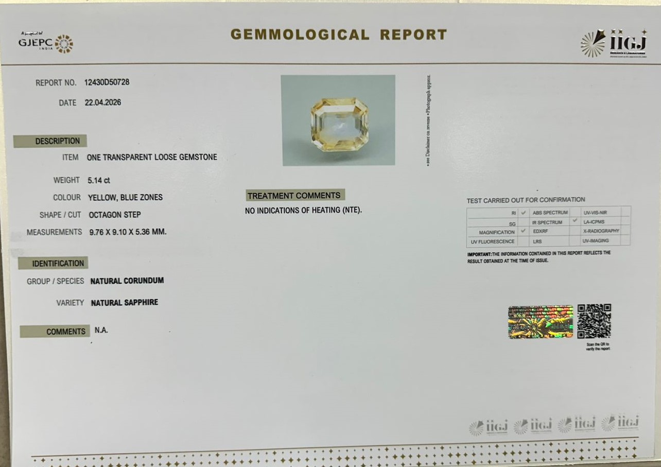 NSP41927 2 NATURAL SAPPHIRE 5.14 Ct.