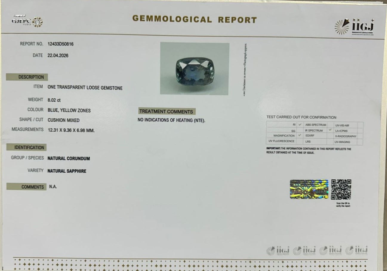 NSP41936 2 NATURAL SAPPHIRE 8.02 Ct.