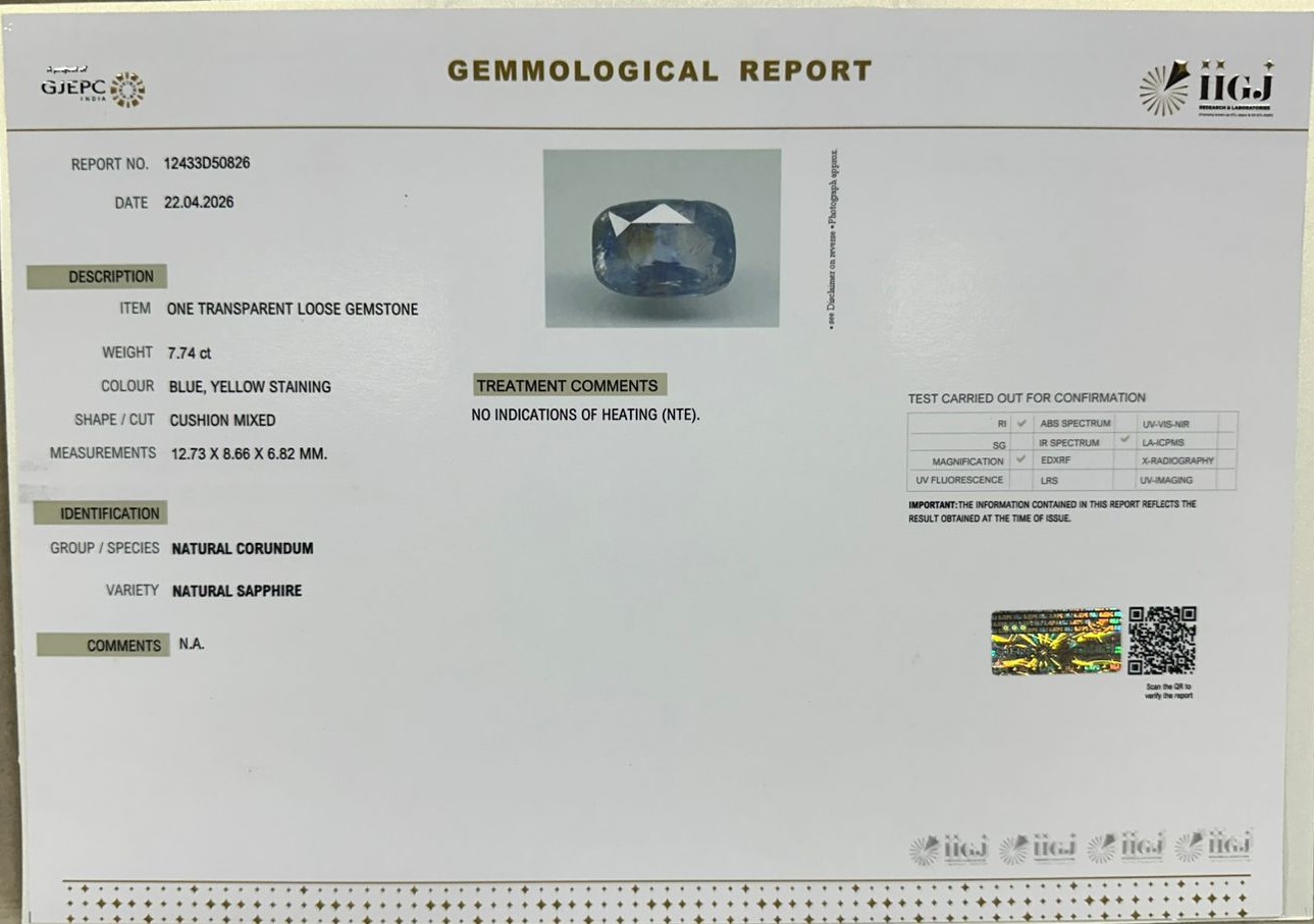 NSP41937 2 NATURAL SAPPHIRE 7.74 Ct.