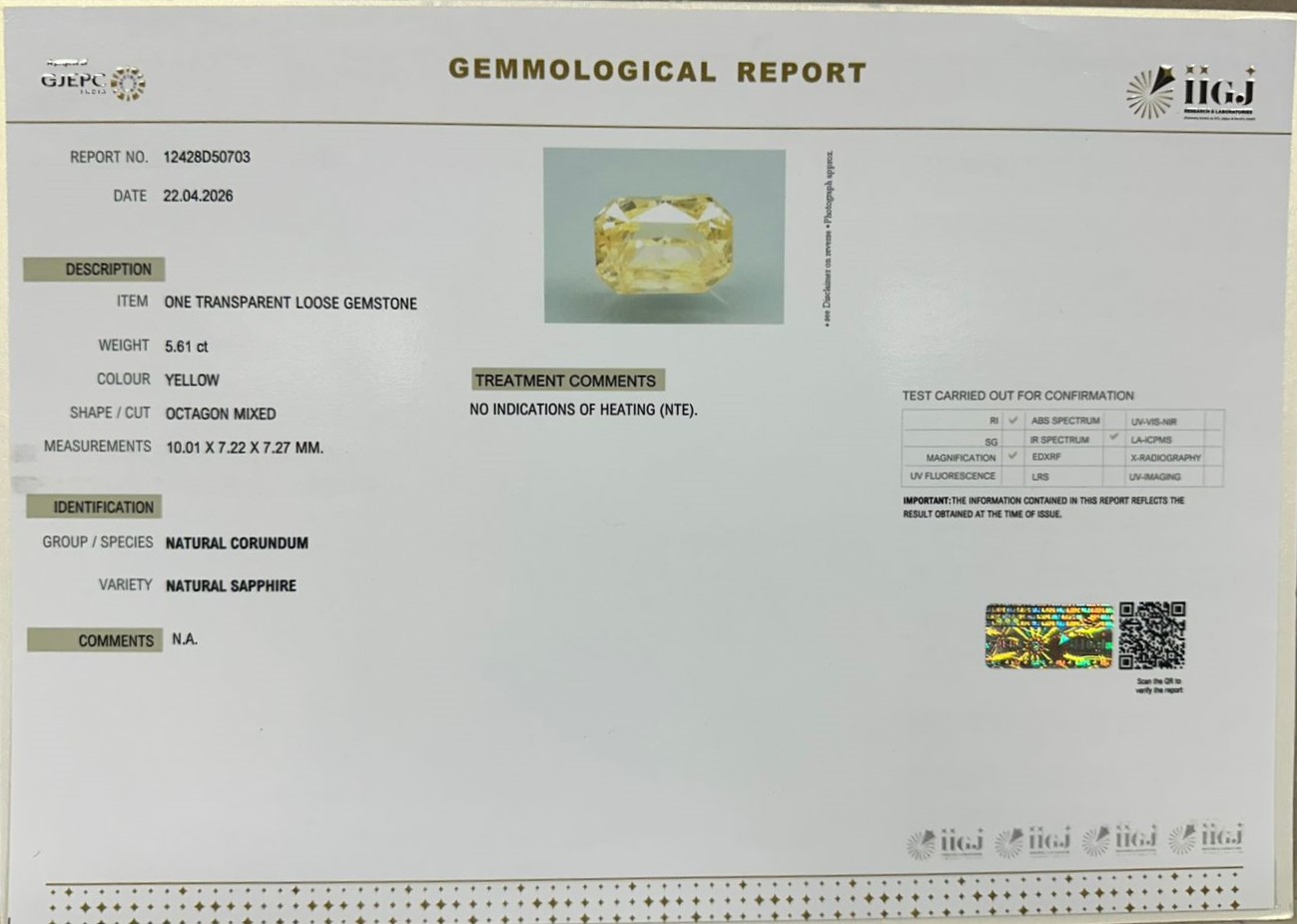 NYSP8967 2 YELLOW SAPPHIRE 5.61 Ct.