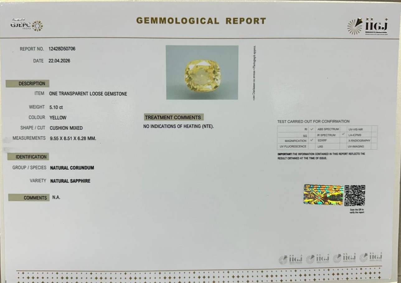 NYSP8969 2 YELLOW SAPPHIRE 5.1 Ct.