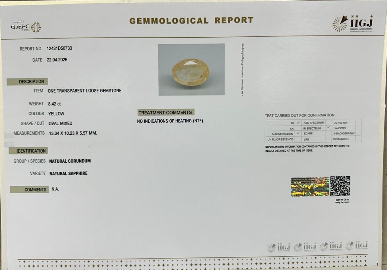 YELLOW SAPPHIRE 8.42 Ct. 3 NYSP8974 2 YELLOW SAPPHIRE 8.42 Ct.