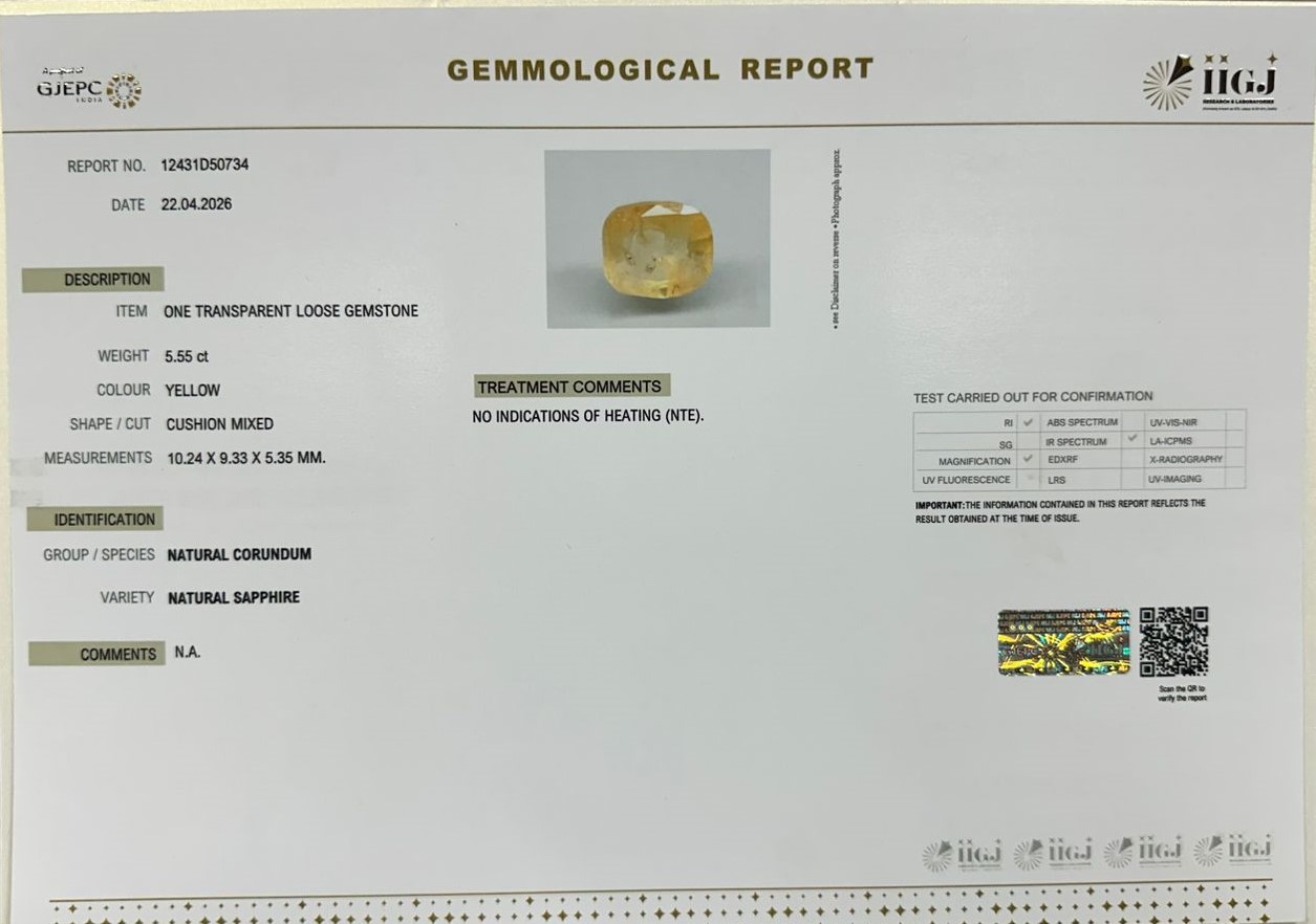 YELLOW SAPPHIRE 5.55 Ct. 3 NYSP8975 2 YELLOW SAPPHIRE 5.55 Ct.