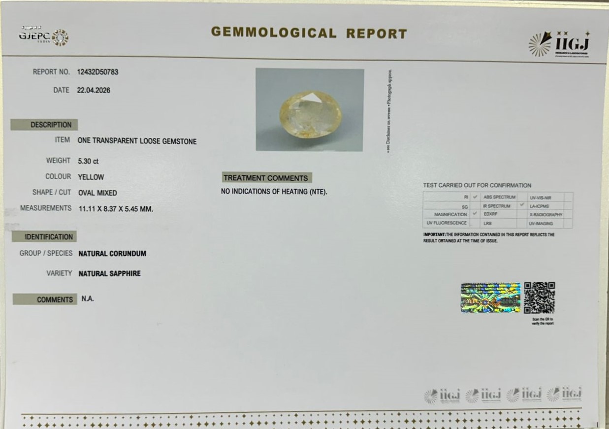 YELLOW SAPPHIRE 5.3 Ct. 3 NYSP8992 2 YELLOW SAPPHIRE 5.3 Ct.