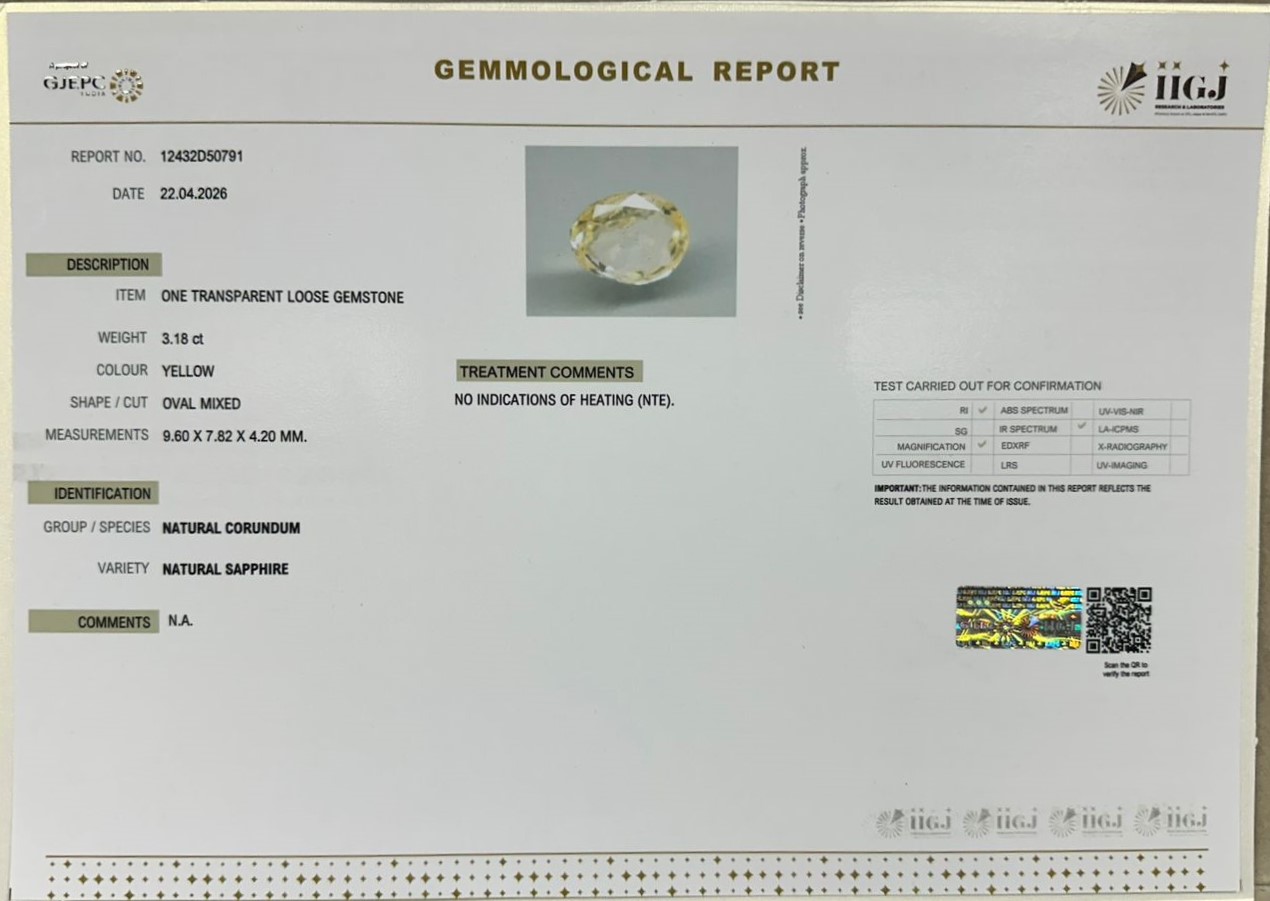 NYSP8995 2 YELLOW SAPPHIRE 3.18 Ct.