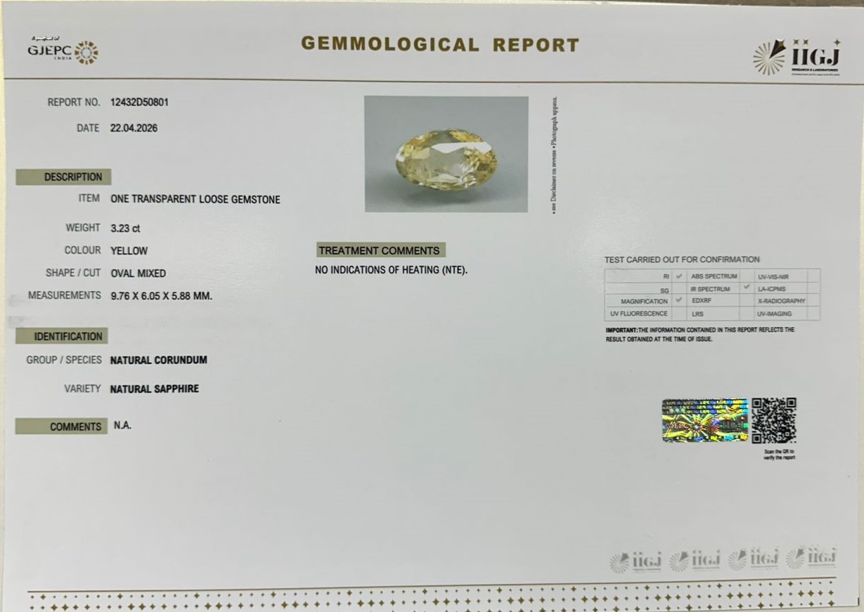 NYSP9000 2 YELLOW SAPPHIRE 3.23 Ct.
