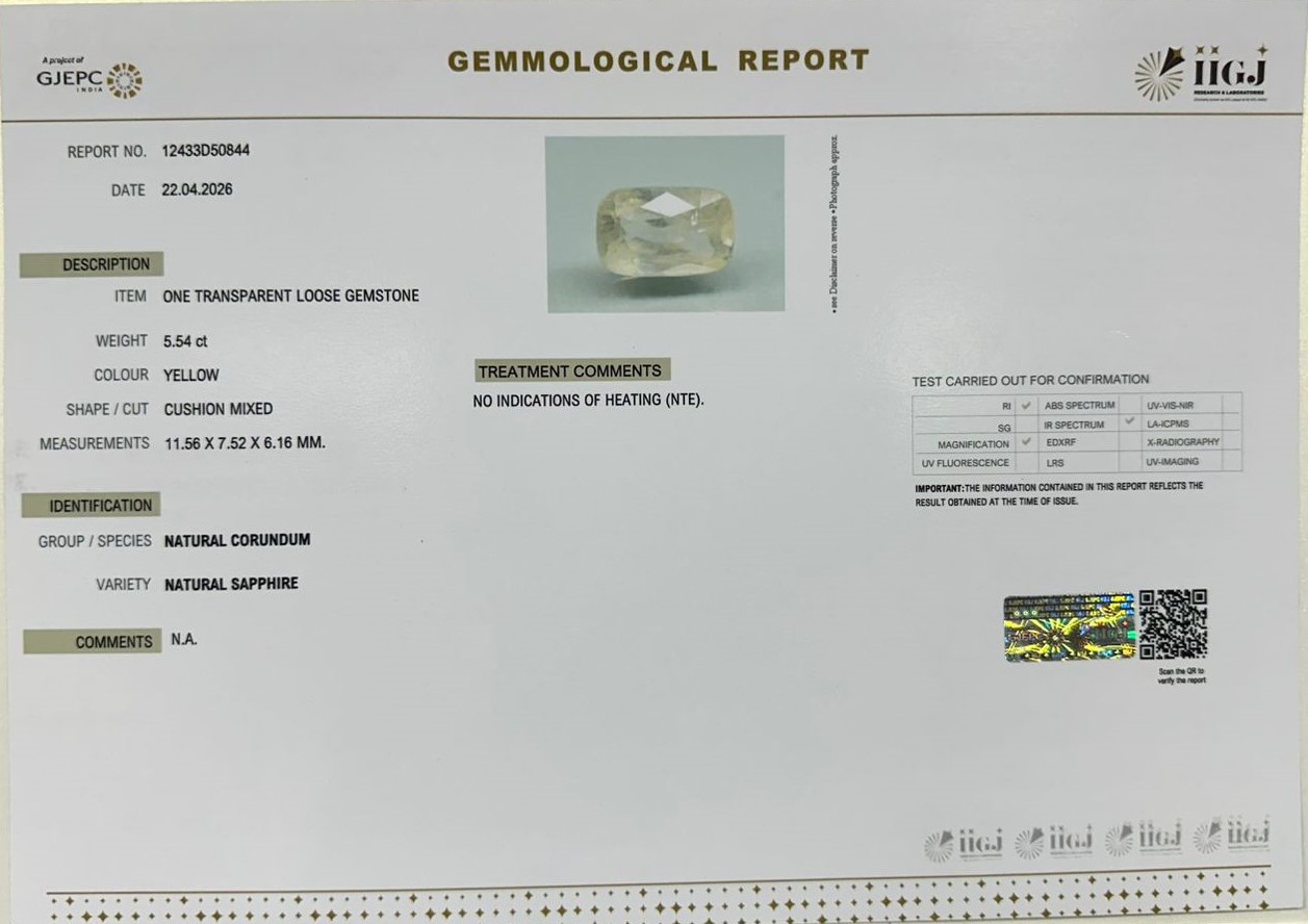 NYSP9012 2 YELLOW SAPPHIRE 5.54 Ct.