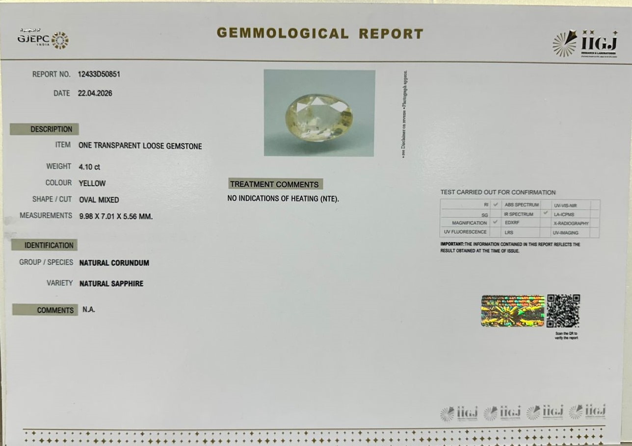 NYSP9015 2 YELLOW SAPPHIRE 4.1 Ct.