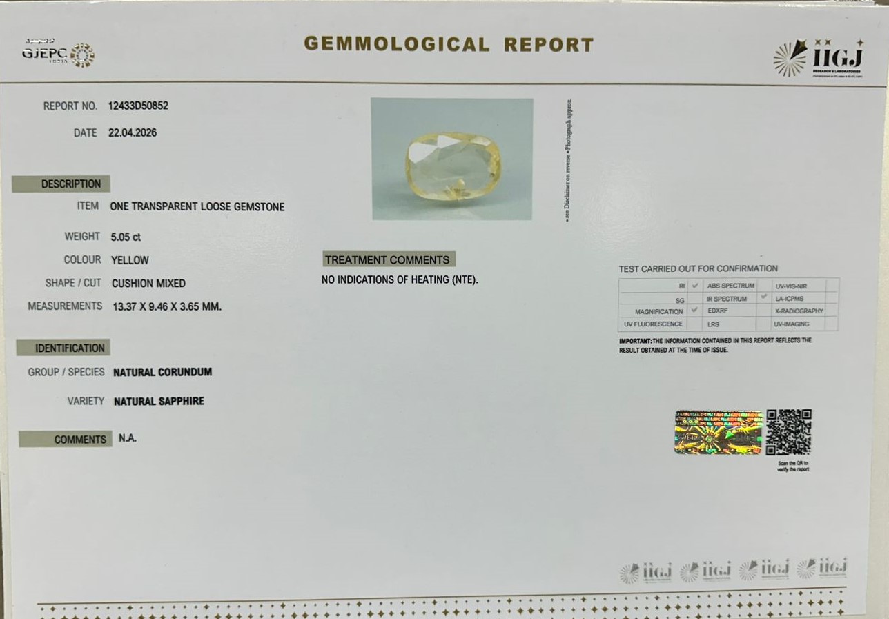 NYSP9016 2 YELLOW SAPPHIRE 5.05 Ct.