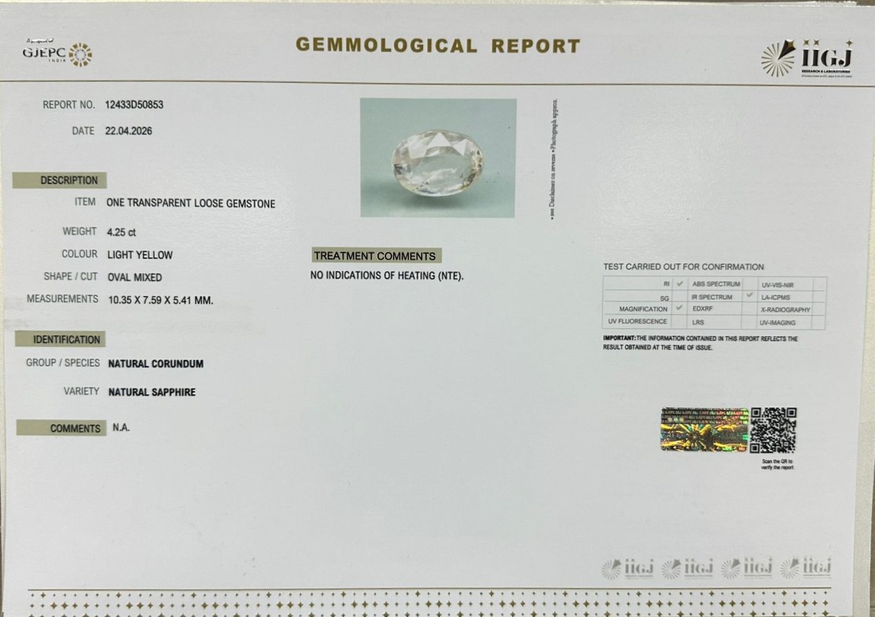 NYSP9017 2 YELLOW SAPPHIRE 4.25 Ct.