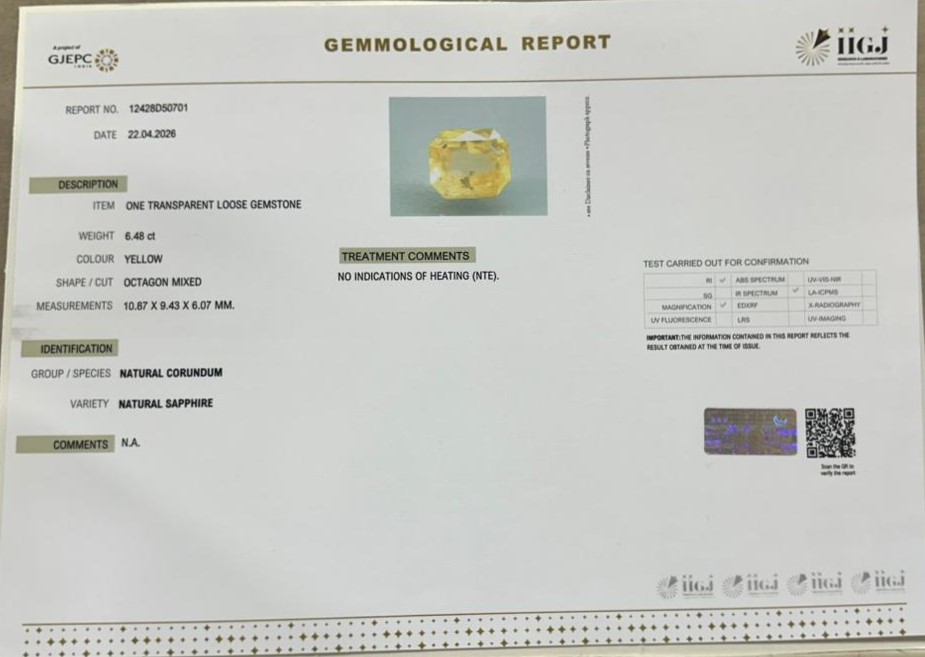 NYSPG8952 2 YELLOW SAPPHIRE 6.48 Ct.