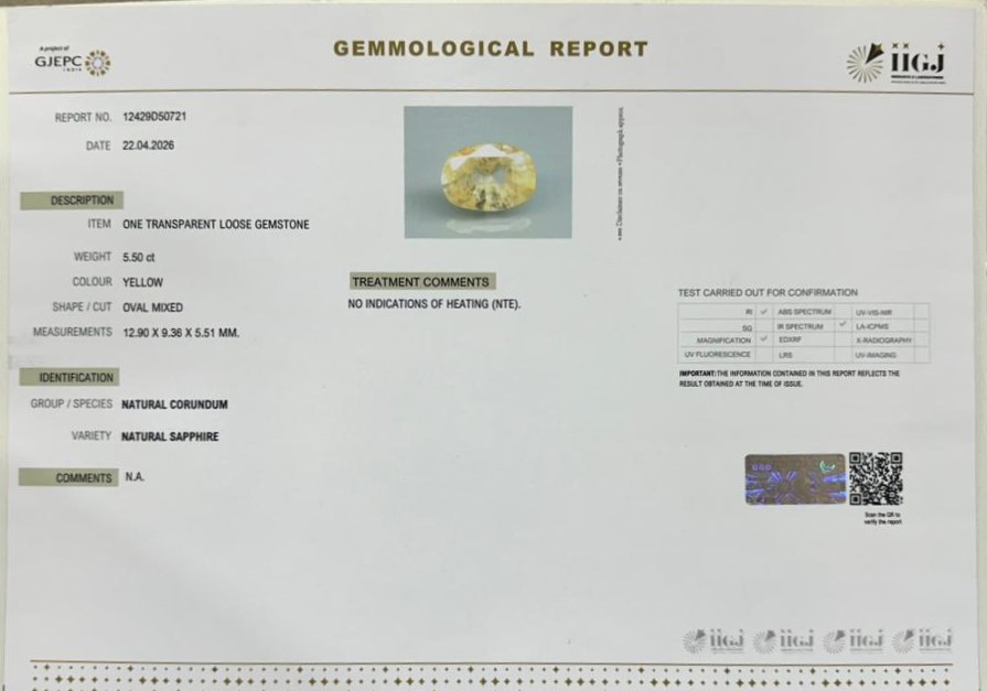 NYSPG8956 2 YELLOW SAPPHIRE 5.5 Ct.