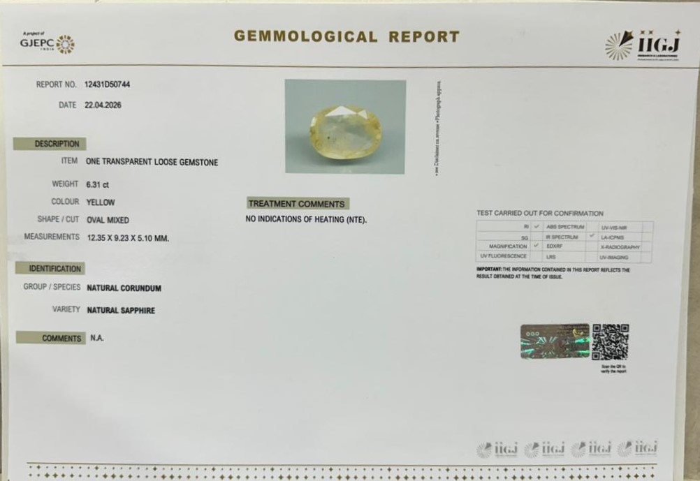 NYSPG8962 2 YELLOW SAPPHIRE 6.31 Ct.