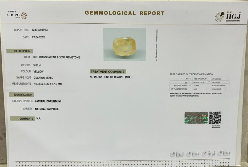 NYSPG8963 2 YELLOW SAPPHIRE 5.01 Ct.