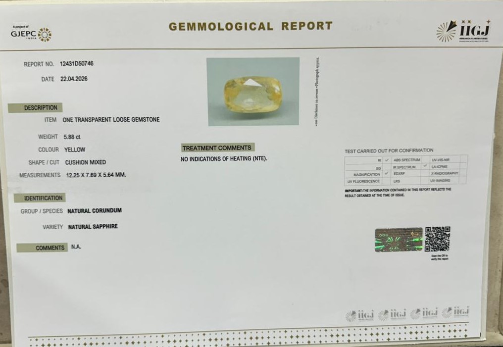 YELLOW SAPPHIRE 5.88 Ct. 3 NYSPG8964 2 YELLOW SAPPHIRE 5.88 Ct.