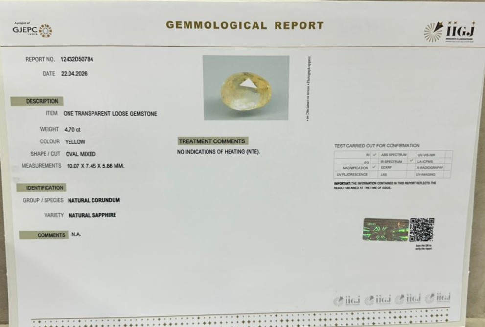 NYSPG8971 2 YELLOW SAPPHIRE 4.7 Ct.