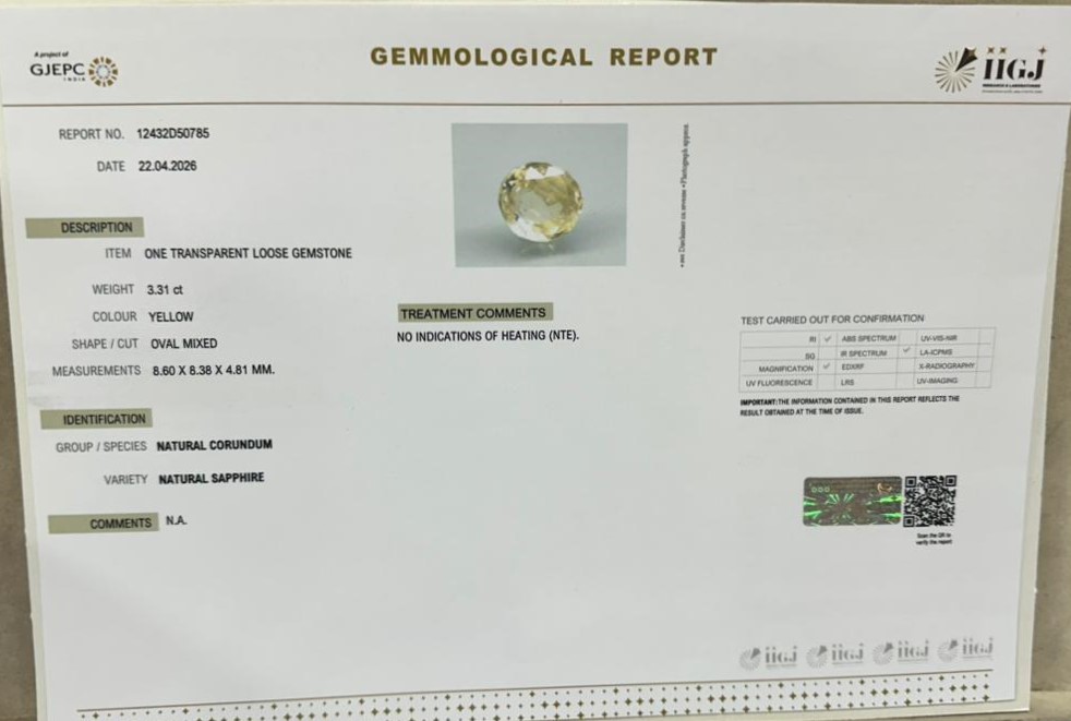 NYSPG8972 2 YELLOW SAPPHIRE 3.31 Ct.