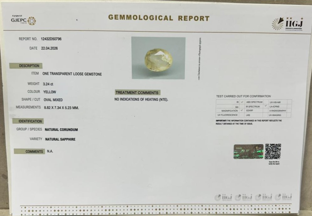 NYSPG8975 2 YELLOW SAPPHIRE 3.24 Ct.