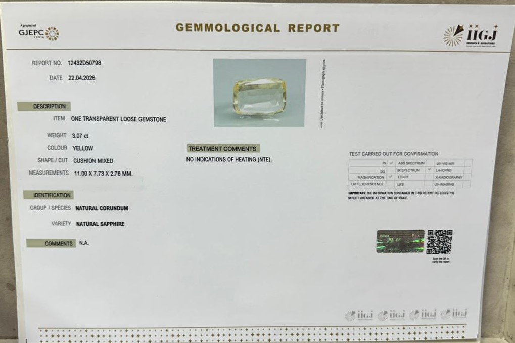 YELLOW SAPPHIRE 3.07 Ct. 3 NYSPG8976 2 YELLOW SAPPHIRE 3.07 Ct.