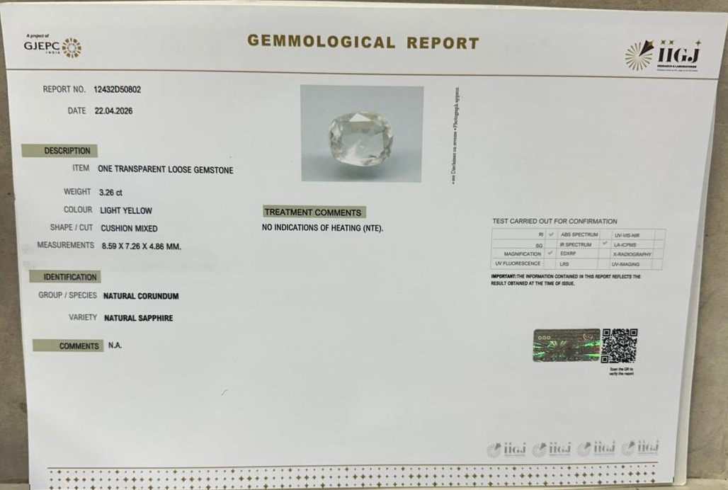 YELLOW SAPPHIRE 3.26 Ct. 3 NYSPG8978 2 YELLOW SAPPHIRE 3.26 Ct.