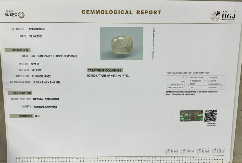 NYSPG8981 2 YELLOW SAPPHIRE 9.21 Ct.