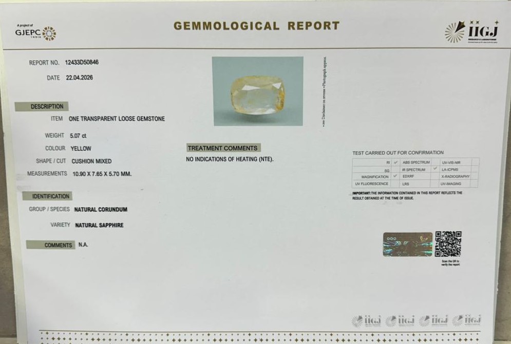 NYSPG8983 2 YELLOW SAPPHIRE 5.07 Ct.