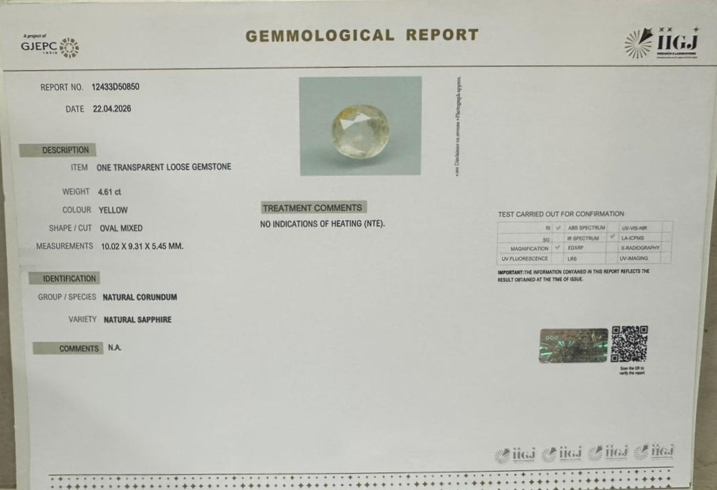 NYSPG8985 2 YELLOW SAPPHIRE 4.61 Ct.
