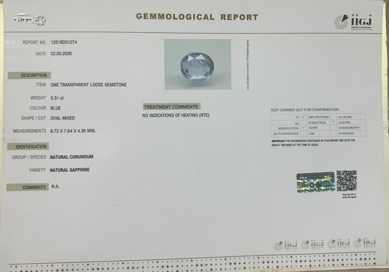 SAP41948K 2 BLUE SAPPHIRE 3.31 Ct.
