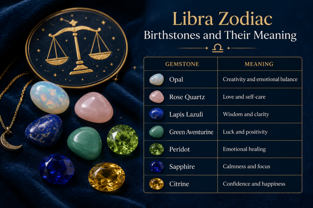 Libra Zodiac Birthstones and teir meanings