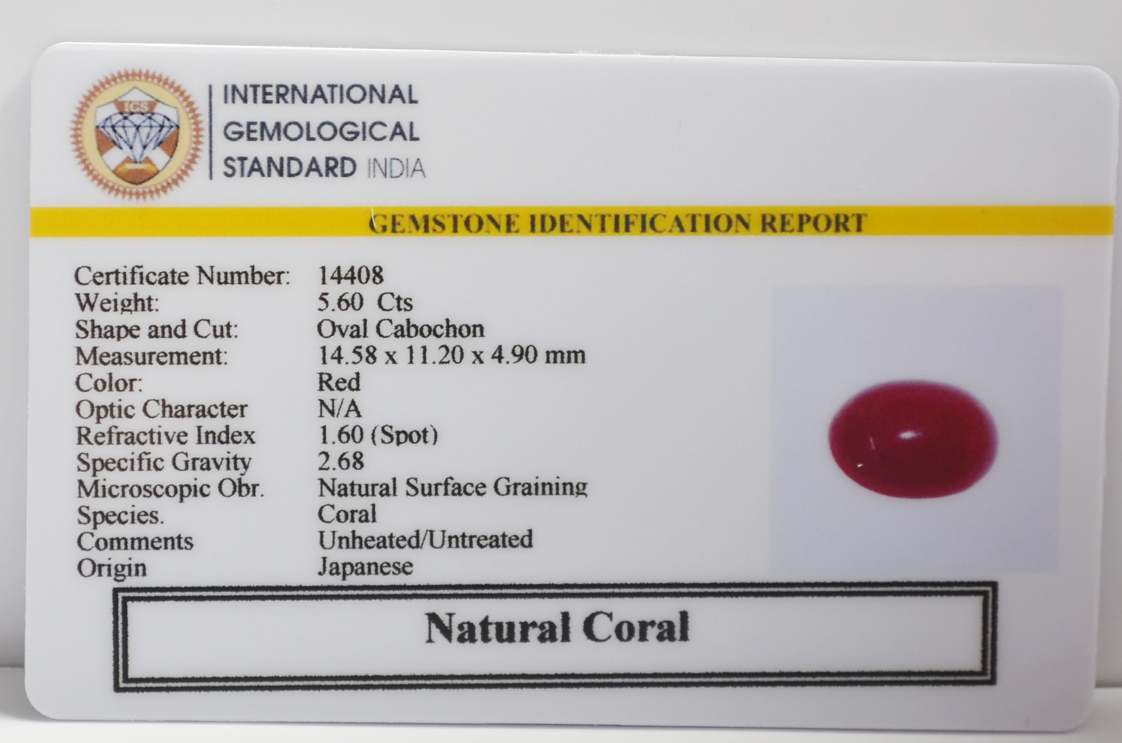 CORAL 5.6 Ct. 3 CRL6320G 2 CORAL 5.6 Ct.