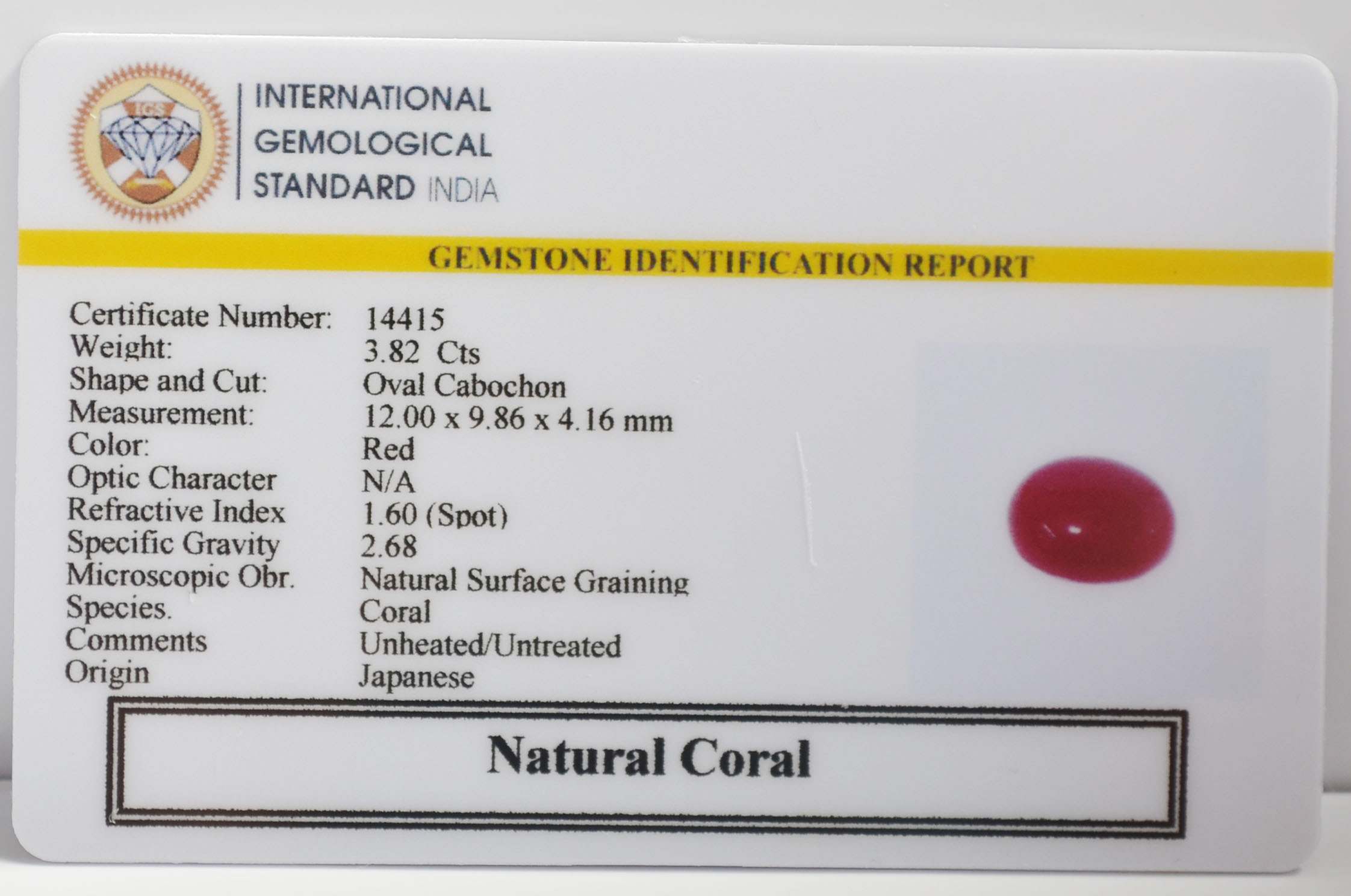 CRL6323G 2 CORAL 3.82 Ct.