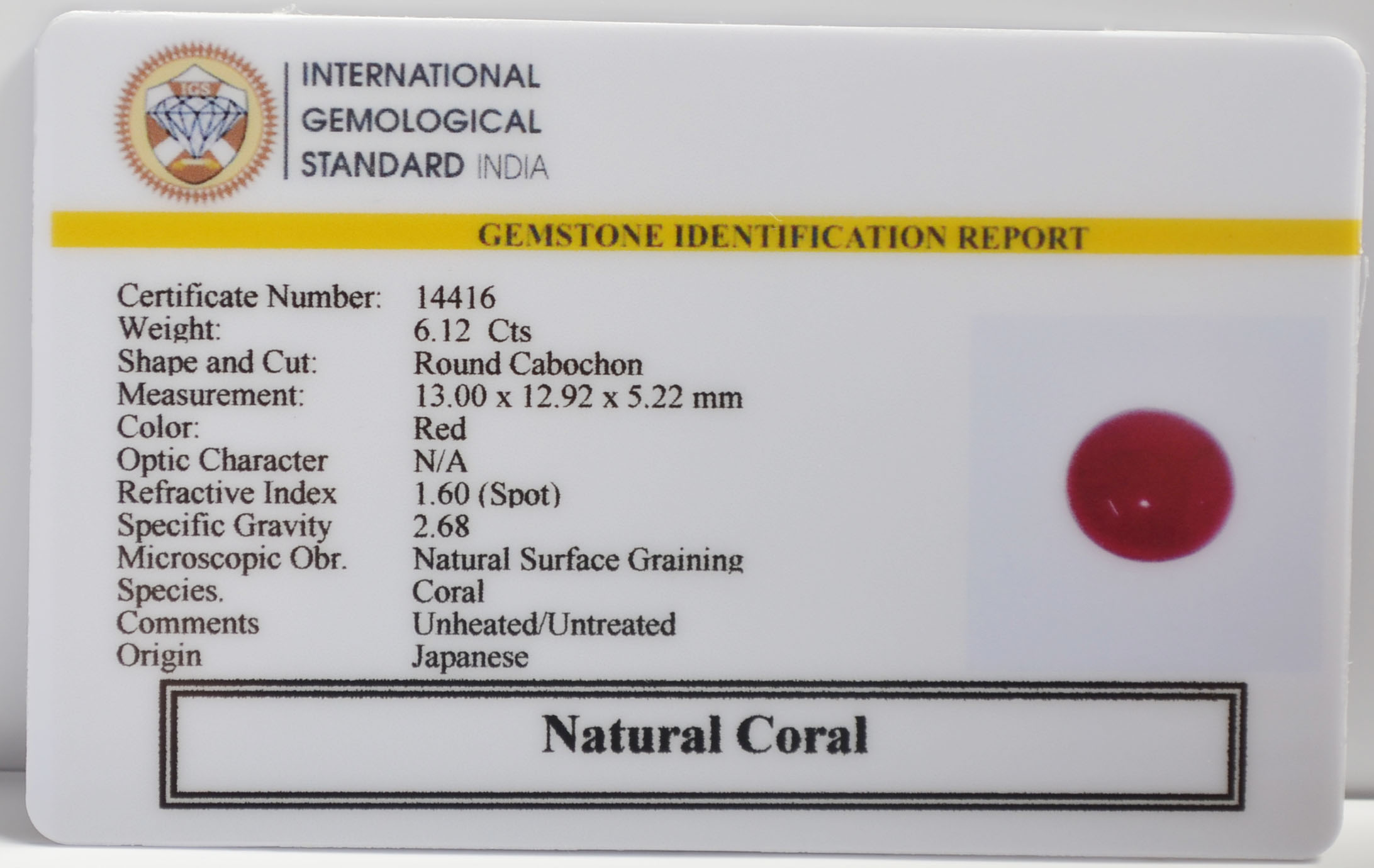 CRL6324G 2 CORAL 6.12 Ct.