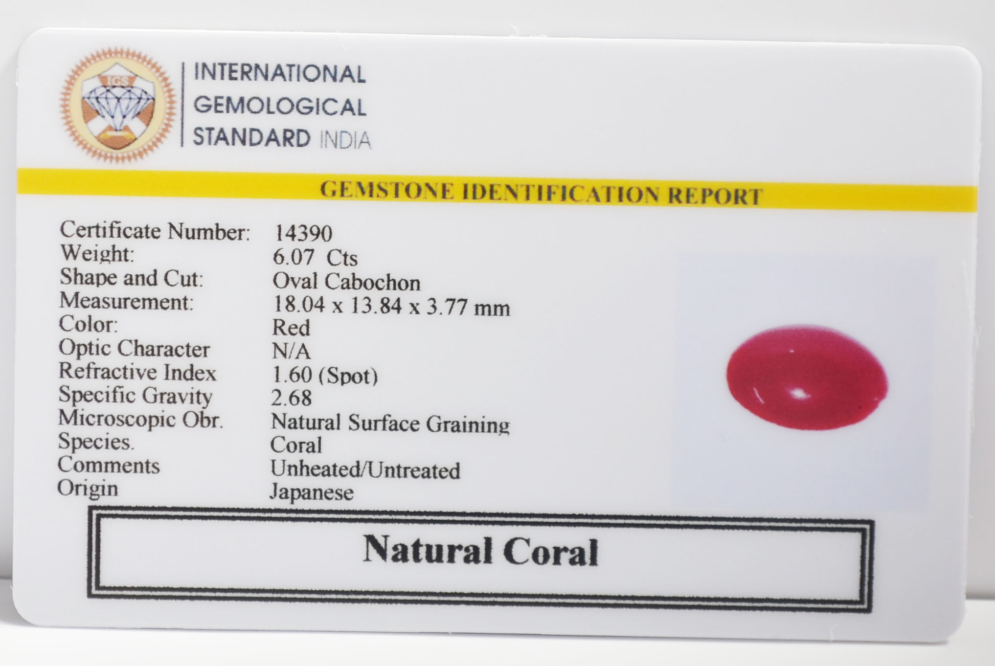 CORAL 6.07 Ct. 3 CRL6427K 2 CORAL 6.07 Ct.