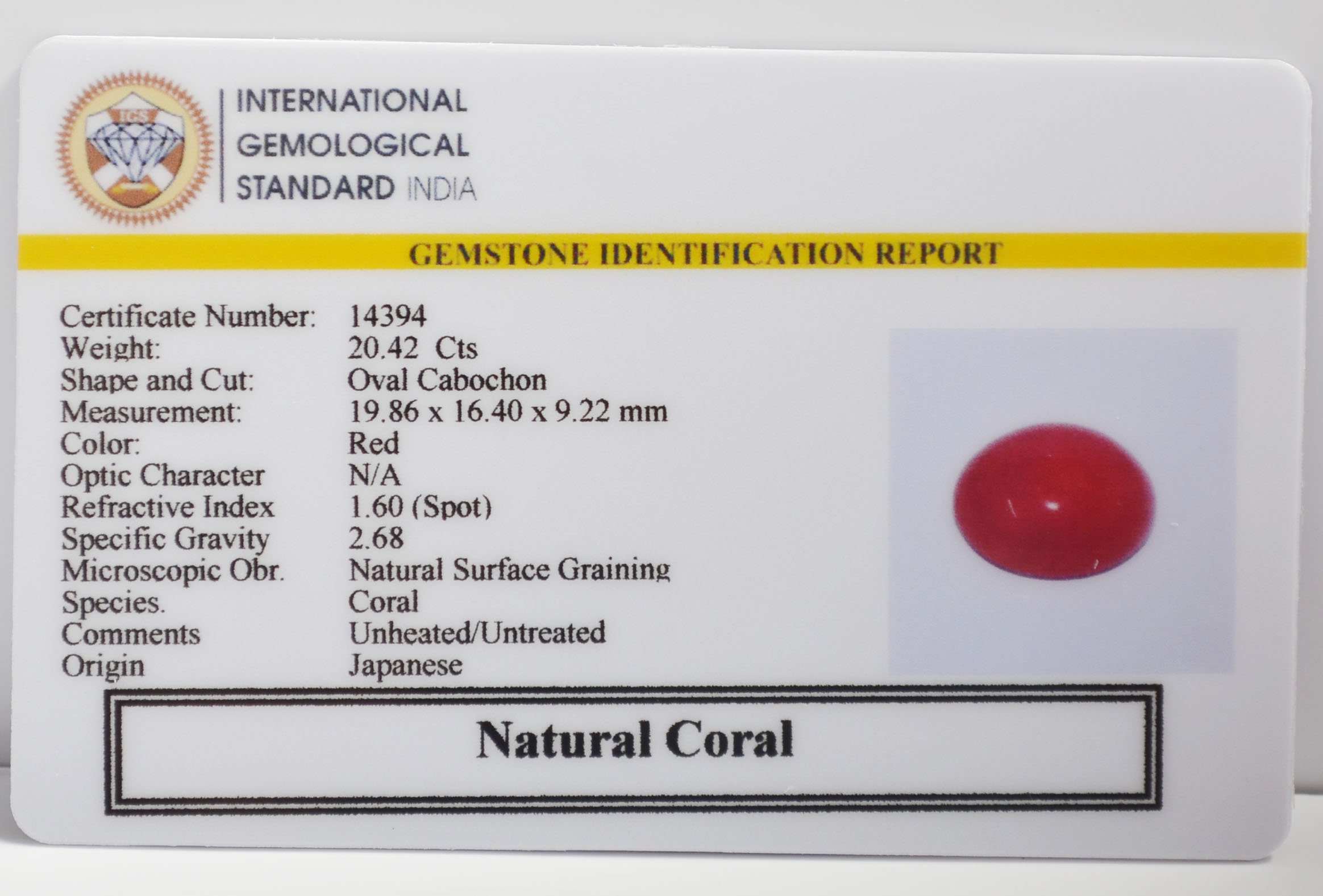 CORAL 20.42 Ct. 3 CRL6431K 2 CORAL 20.42 Ct.