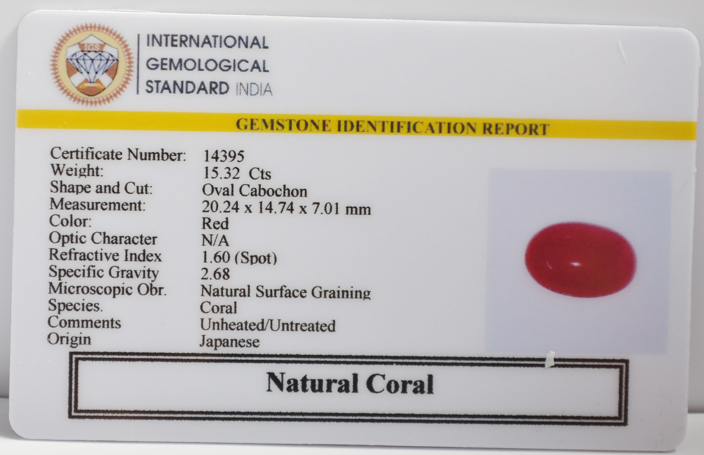 CORAL 15.32 Ct. 3 CRL6432K 2 CORAL 15.32 Ct.