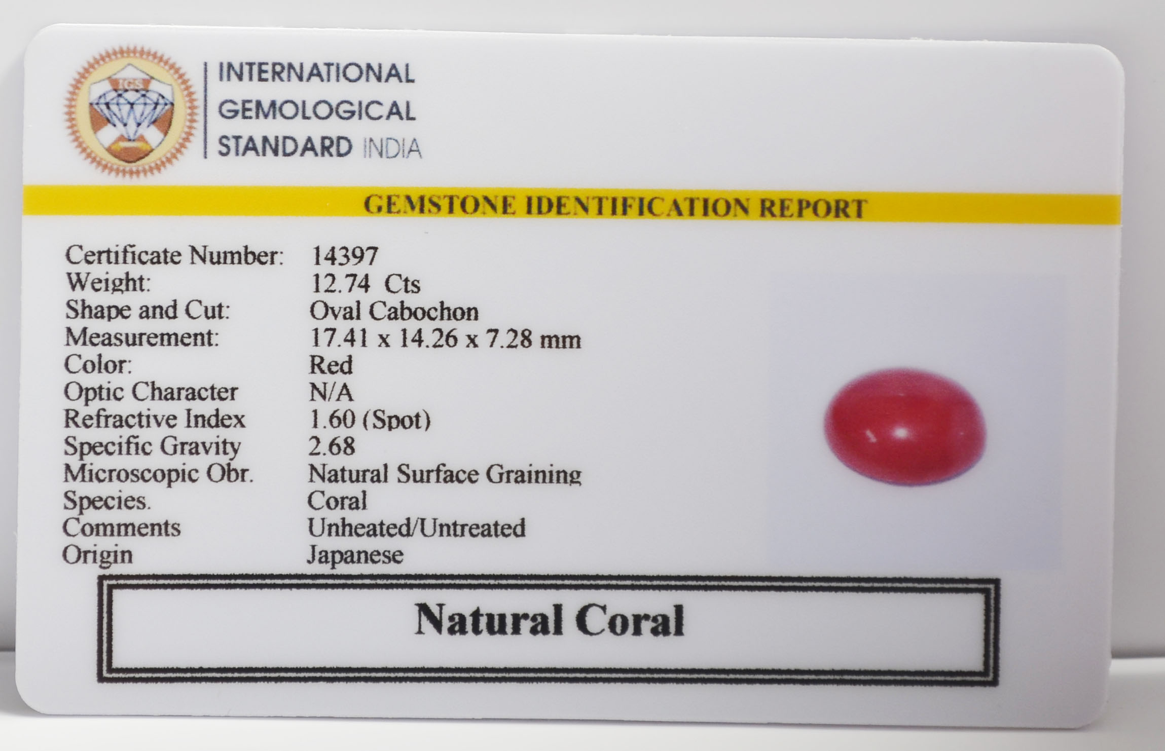 CORAL 12.74 Ct. 3 CRL6434K 2 CORAL 12.74 Ct.