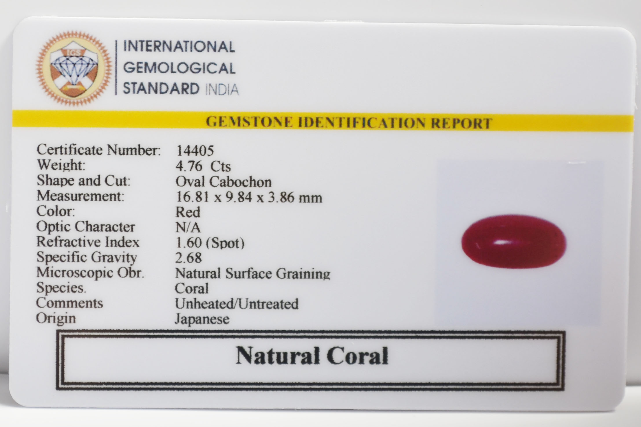 CORAL 4.76 Ct. 3 CRL6441K 2 CORAL 4.76 Ct.