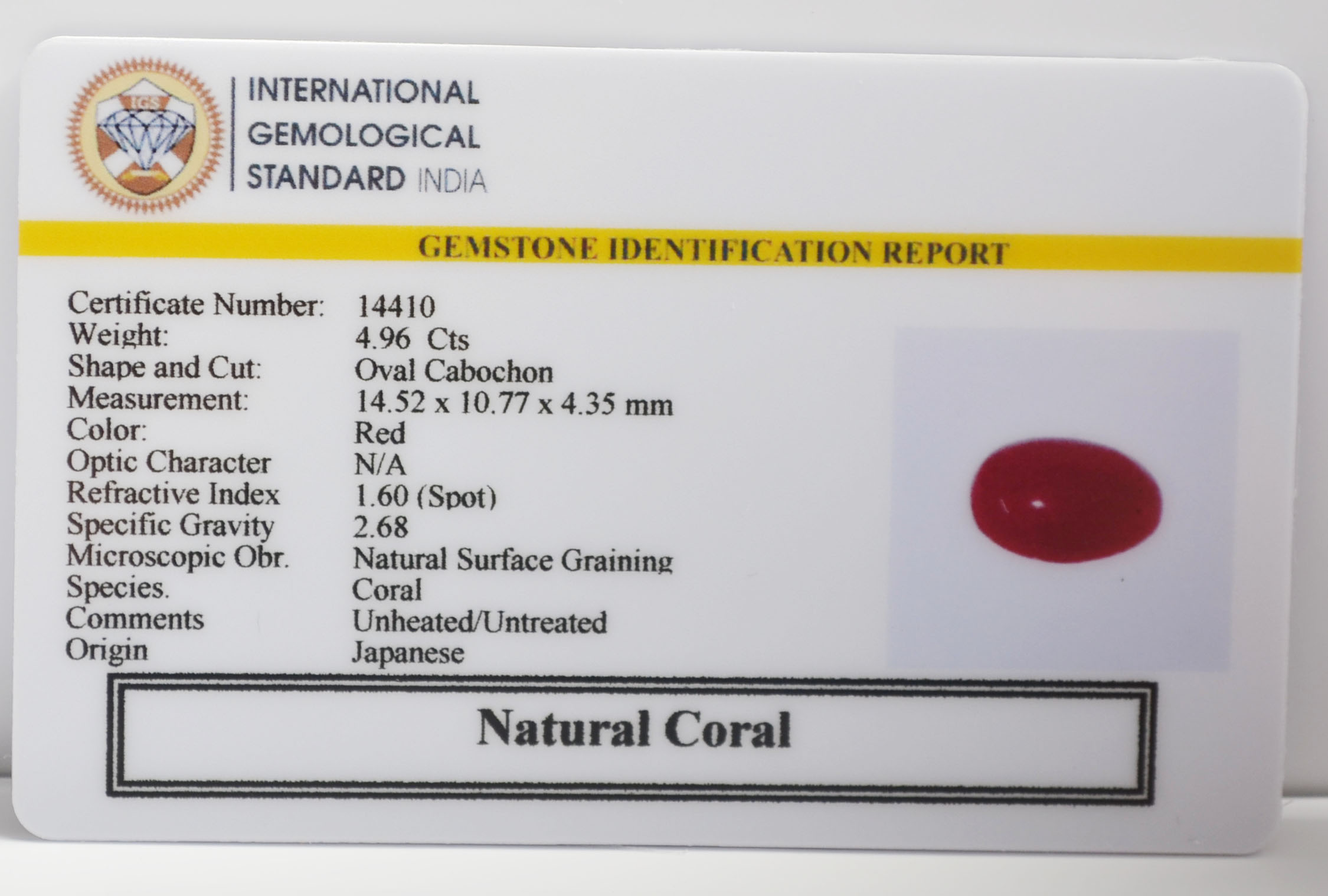 CORAL 4.96 Ct. 3 CRL6445K 2 CORAL 4.96 Ct.