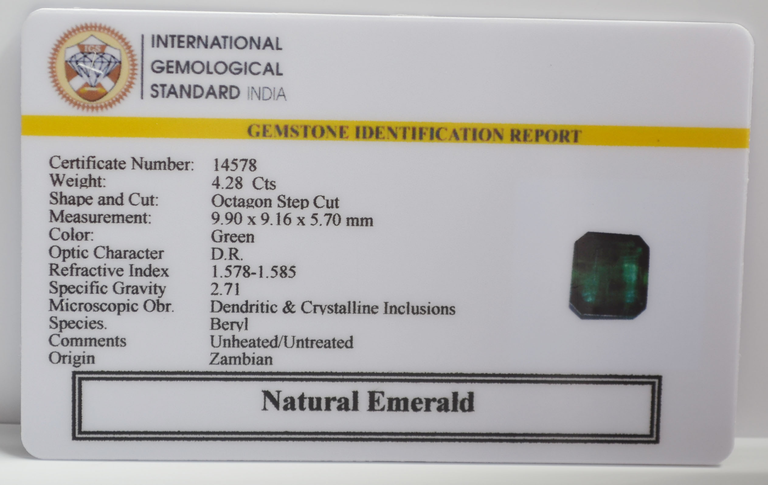EMR22762G 2 EMERALD 4.28 Ct.